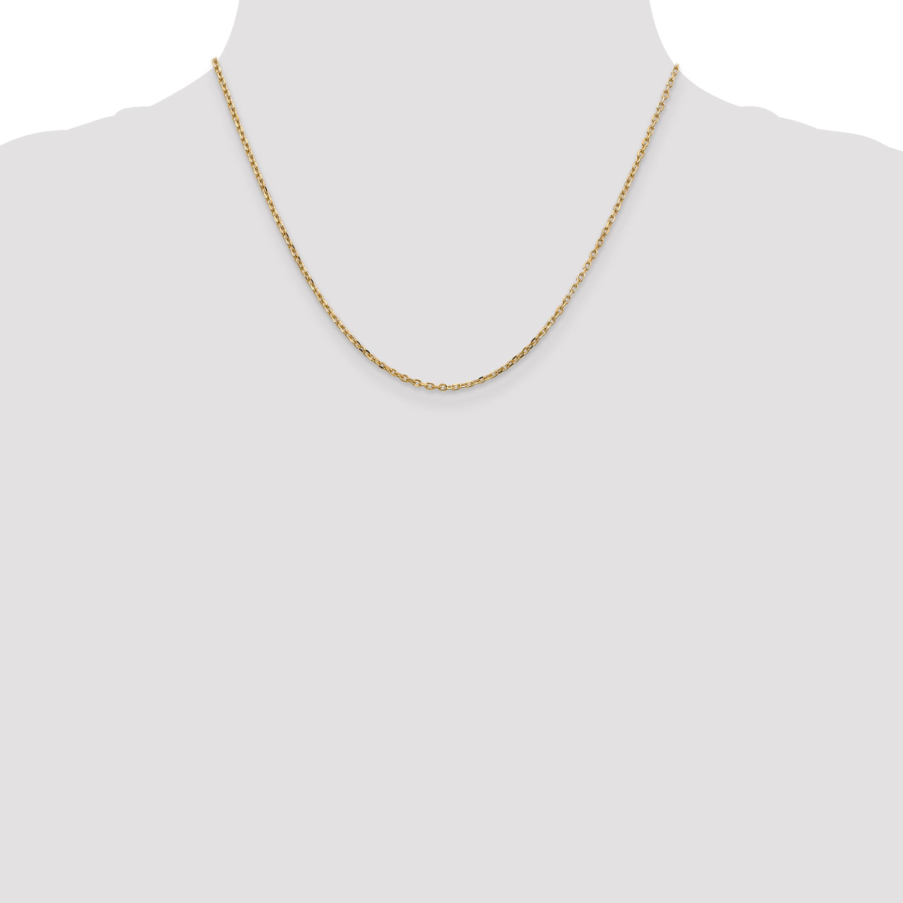 14k 1.8mm D/C Round Open Link Cable Chain