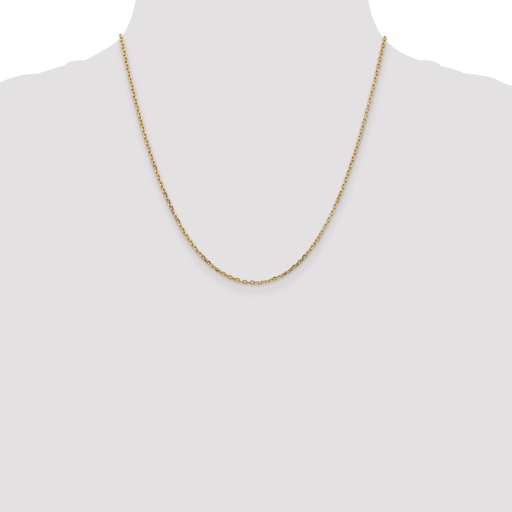14k 1.8mm D/C Round Open Link Cable Chain