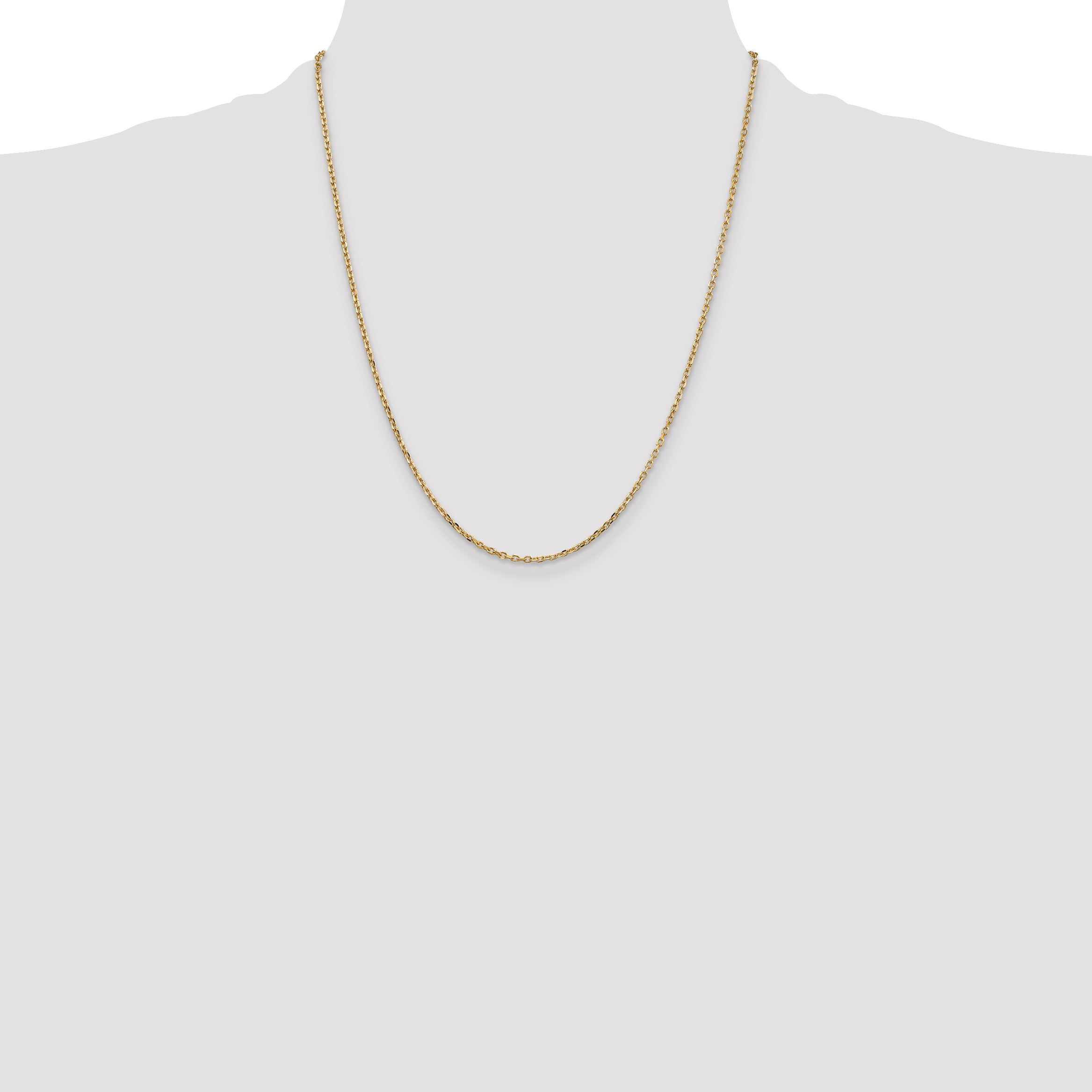 14k 1.8mm D/C Round Open Link Cable Chain