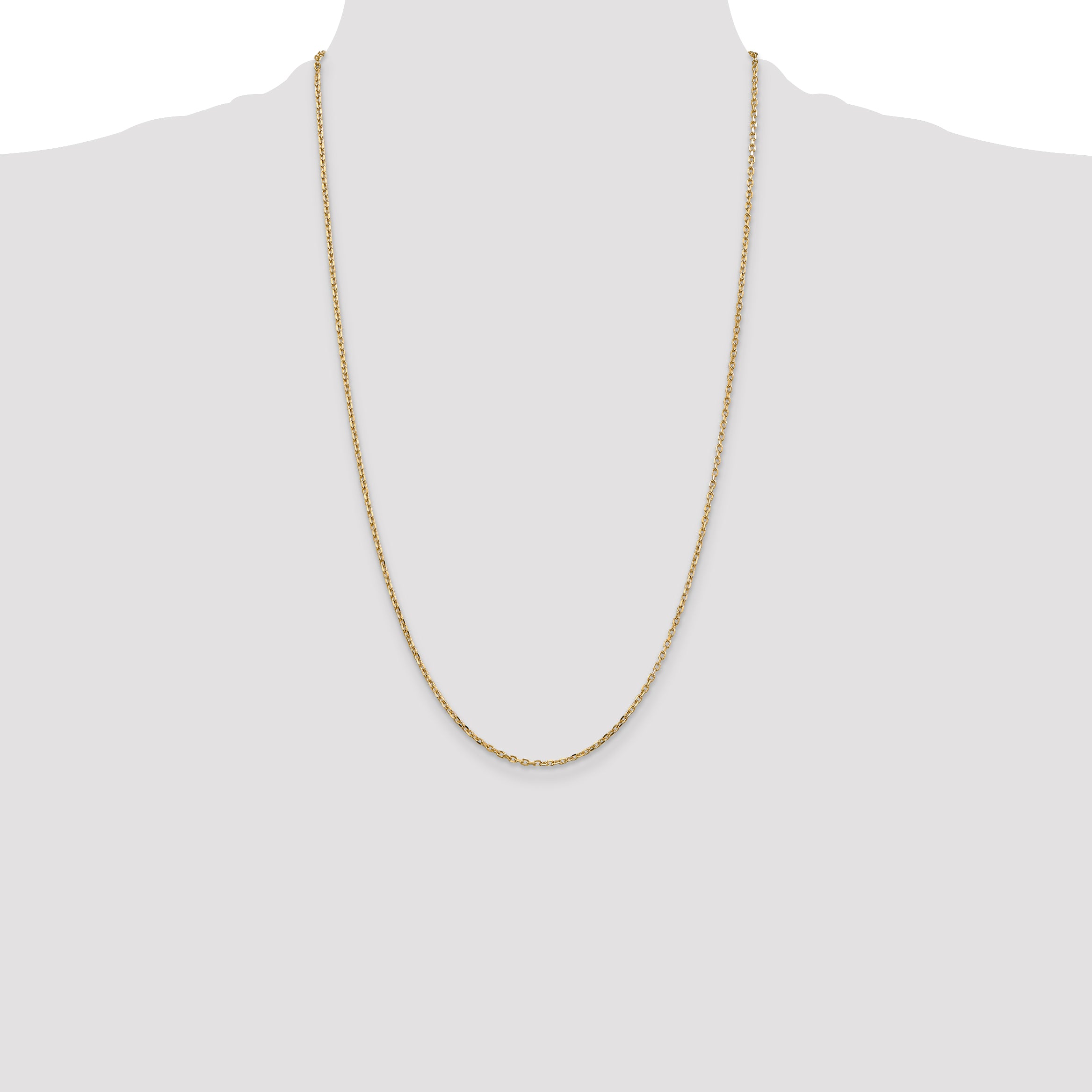 14k 1.8mm D/C Round Open Link Cable Chain