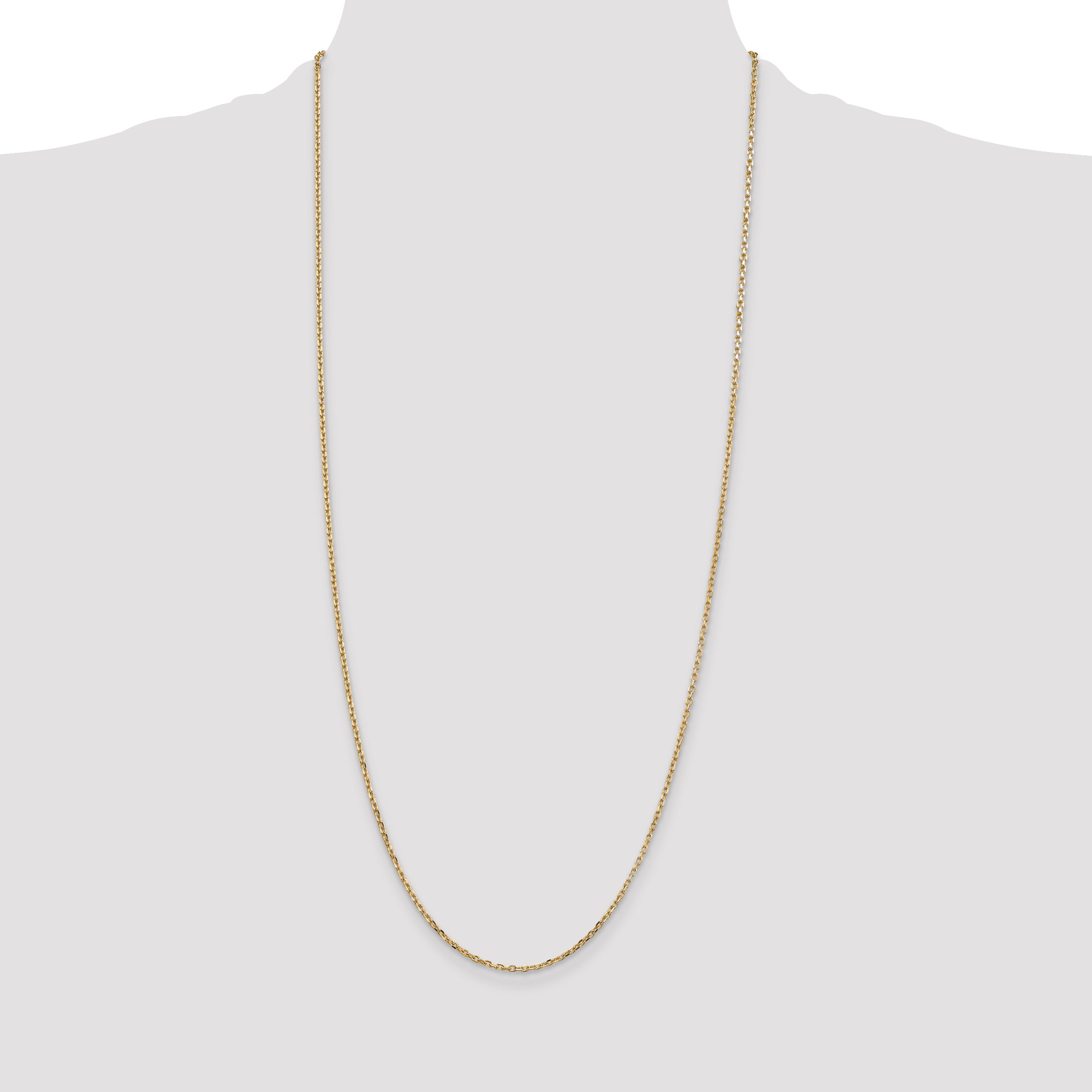 14k 1.8mm D/C Round Open Link Cable Chain
