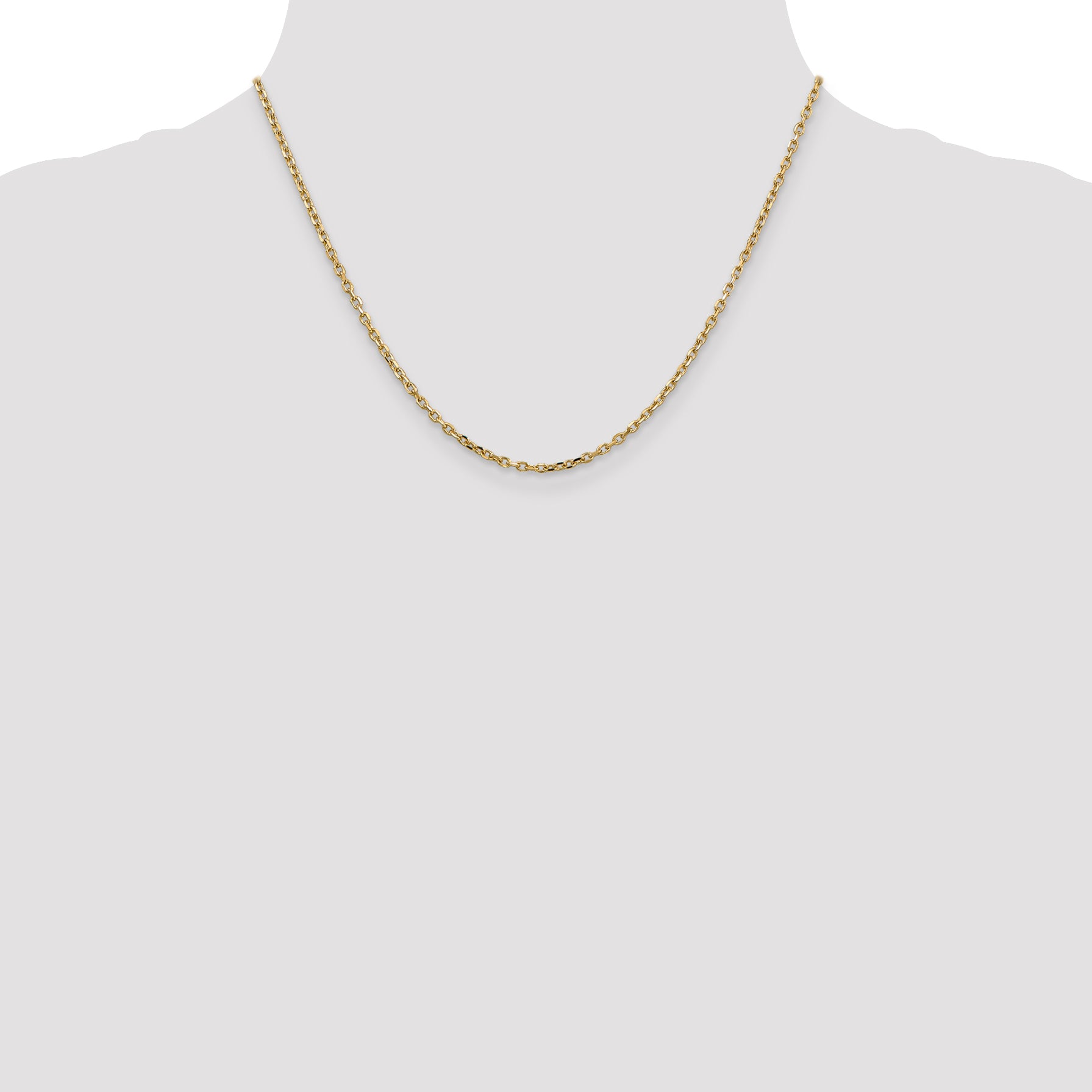 14k 2.2mm D/C Round Open Link Cable Chain