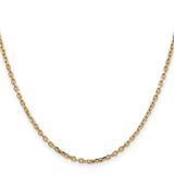 14k 2.2mm D/C Round Open Link Cable Chain