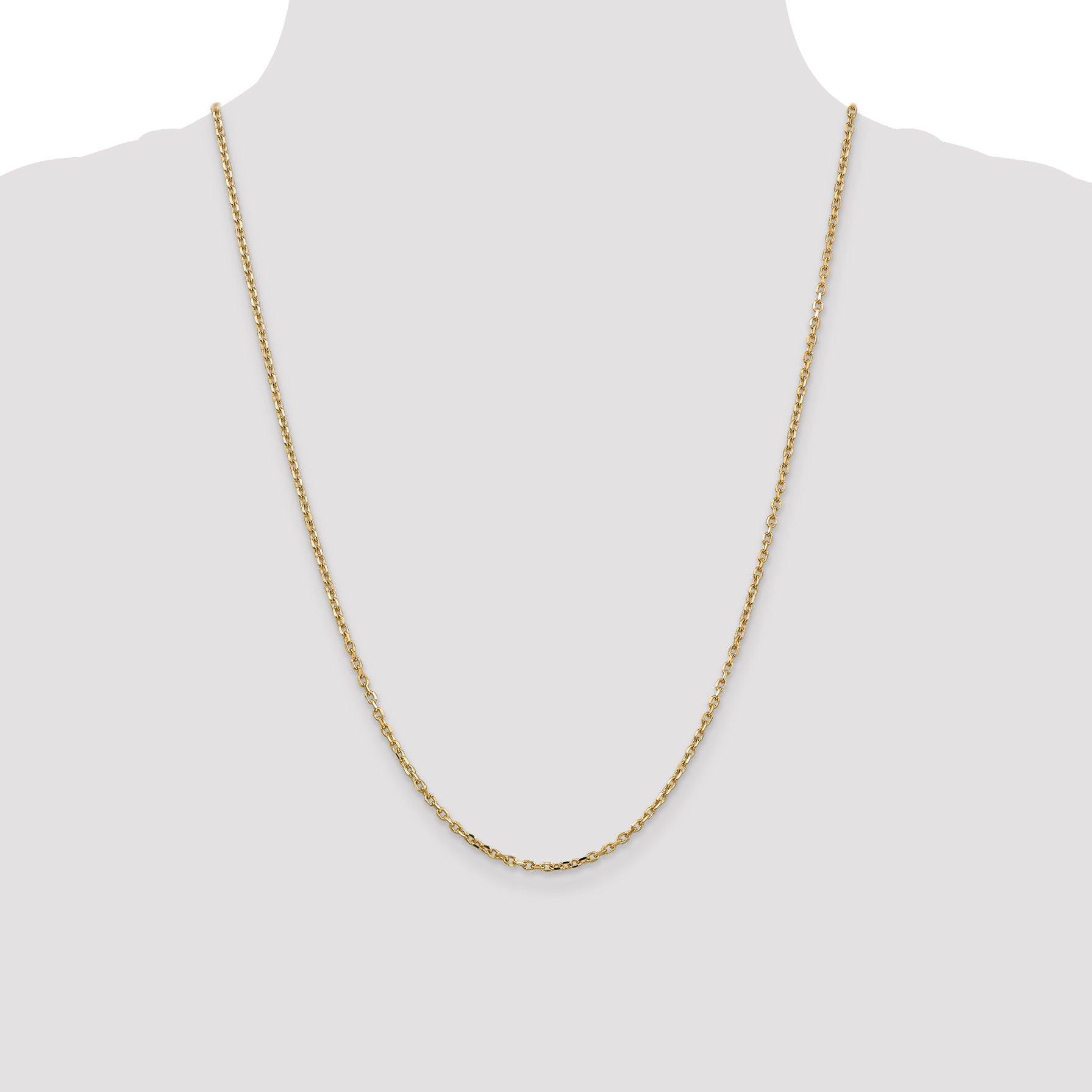 14k 2.2mm D/C Round Open Link Cable Chain