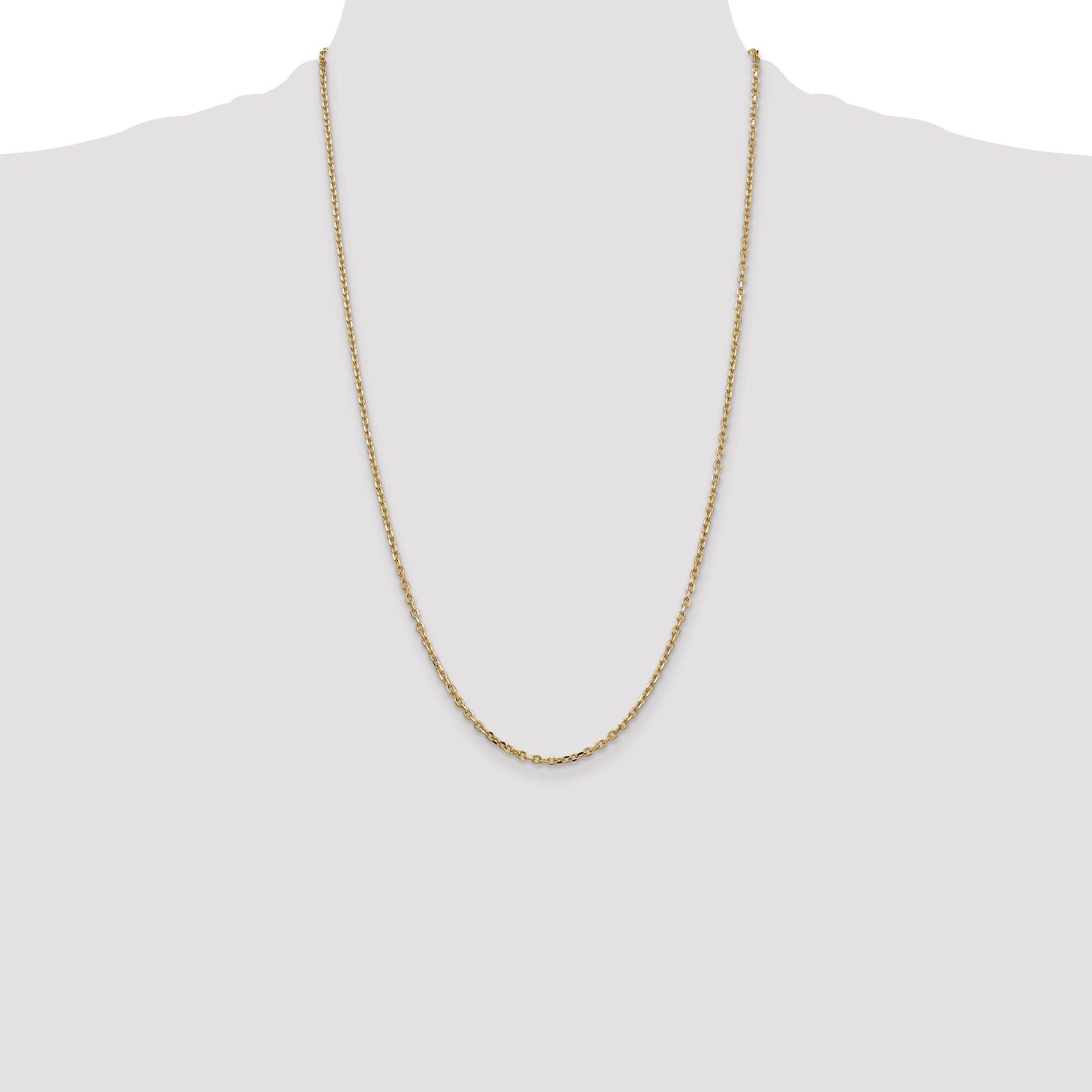 14k 2.2mm D/C Round Open Link Cable Chain