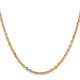14k 3mm D/C Round Open Link Cable Chain