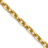 14k 3mm D/C Round Open Link Cable Chain