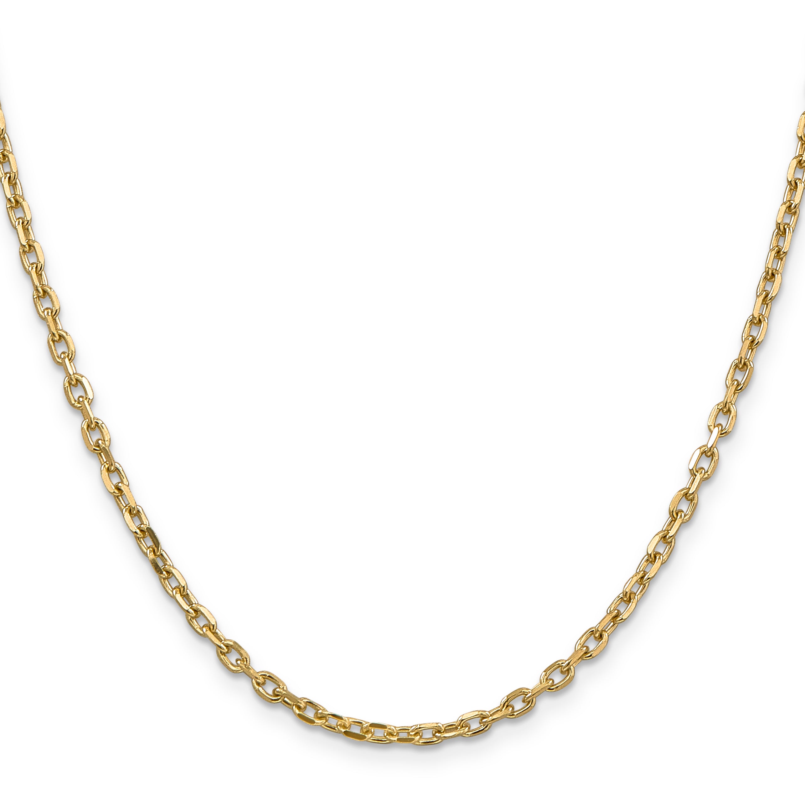 14k 3mm D/C Round Open Link Cable Chain