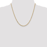14k 3mm D/C Round Open Link Cable Chain