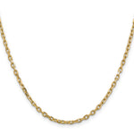 14k 3mm D/C Round Open Link Cable Chain