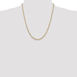 14k 3mm D/C Round Open Link Cable Chain