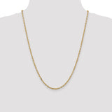 14k 3mm D/C Round Open Link Cable Chain