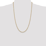 14k 3mm D/C Round Open Link Cable Chain