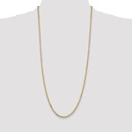 14k 3mm D/C Round Open Link Cable Chain