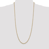 14k 3mm D/C Round Open Link Cable Chain