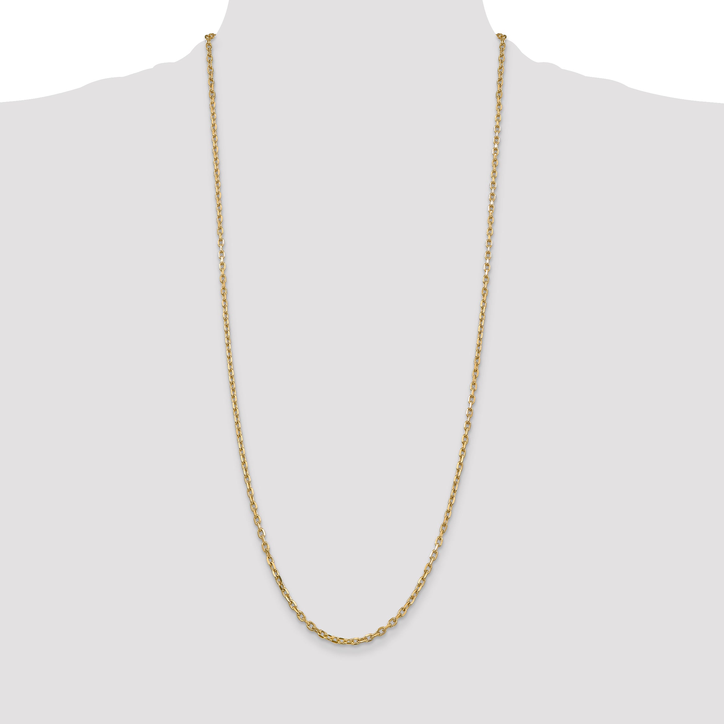 14k 3mm D/C Round Open Link Cable Chain