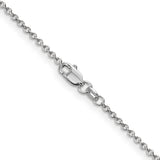 14k White Gold 1.4mm Round Open Wide Link Cable Chain