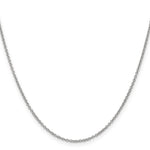 14k White Gold 1.4mm Round Open Wide Link Cable Chain