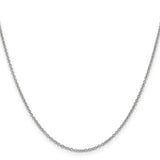14k White Gold 1.4mm Round Open Wide Link Cable Chain
