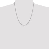 14k White Gold 1.4mm Round Open Wide Link Cable Chain
