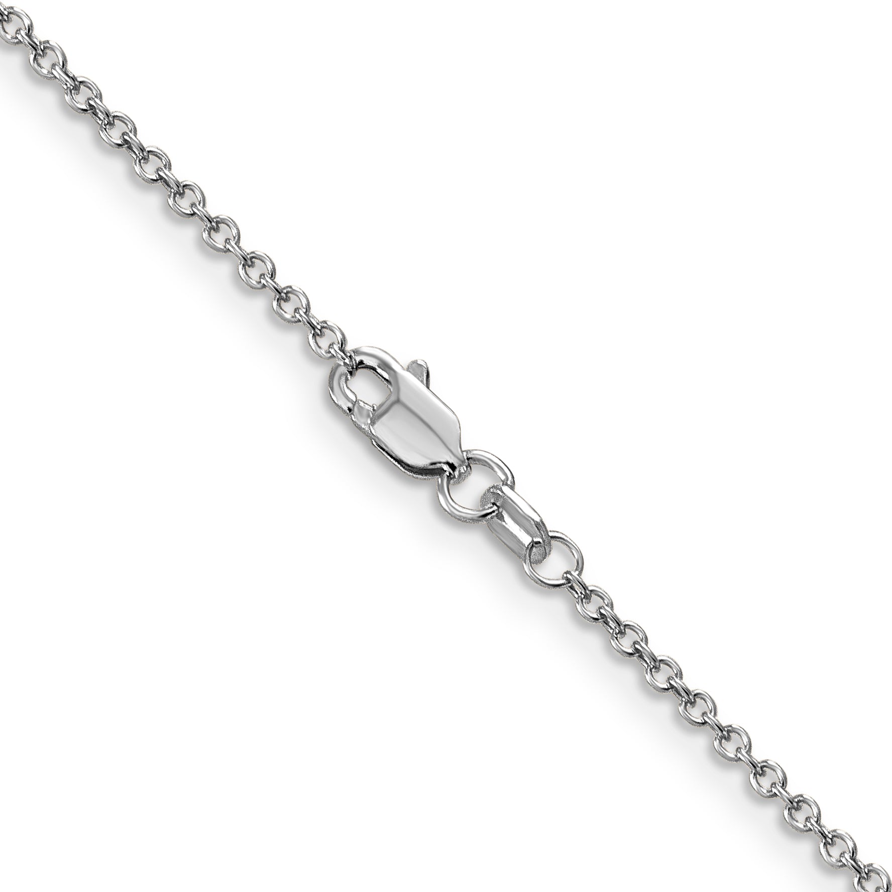14k White Gold 1.4mm Round Open Wide Link Cable Chain