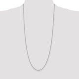 14k White Gold 1.4mm Round Open Wide Link Cable Chain