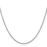14k White Gold 1.6mm Round Open Link Cable Chain