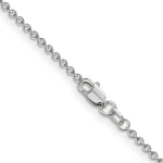 14k White Gold 1.6mm Round Open Link Cable Chain