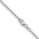 14k White Gold 1.6mm Round Open Link Cable Chain
