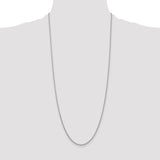 14k White Gold 1.6mm Round Open Link Cable Chain