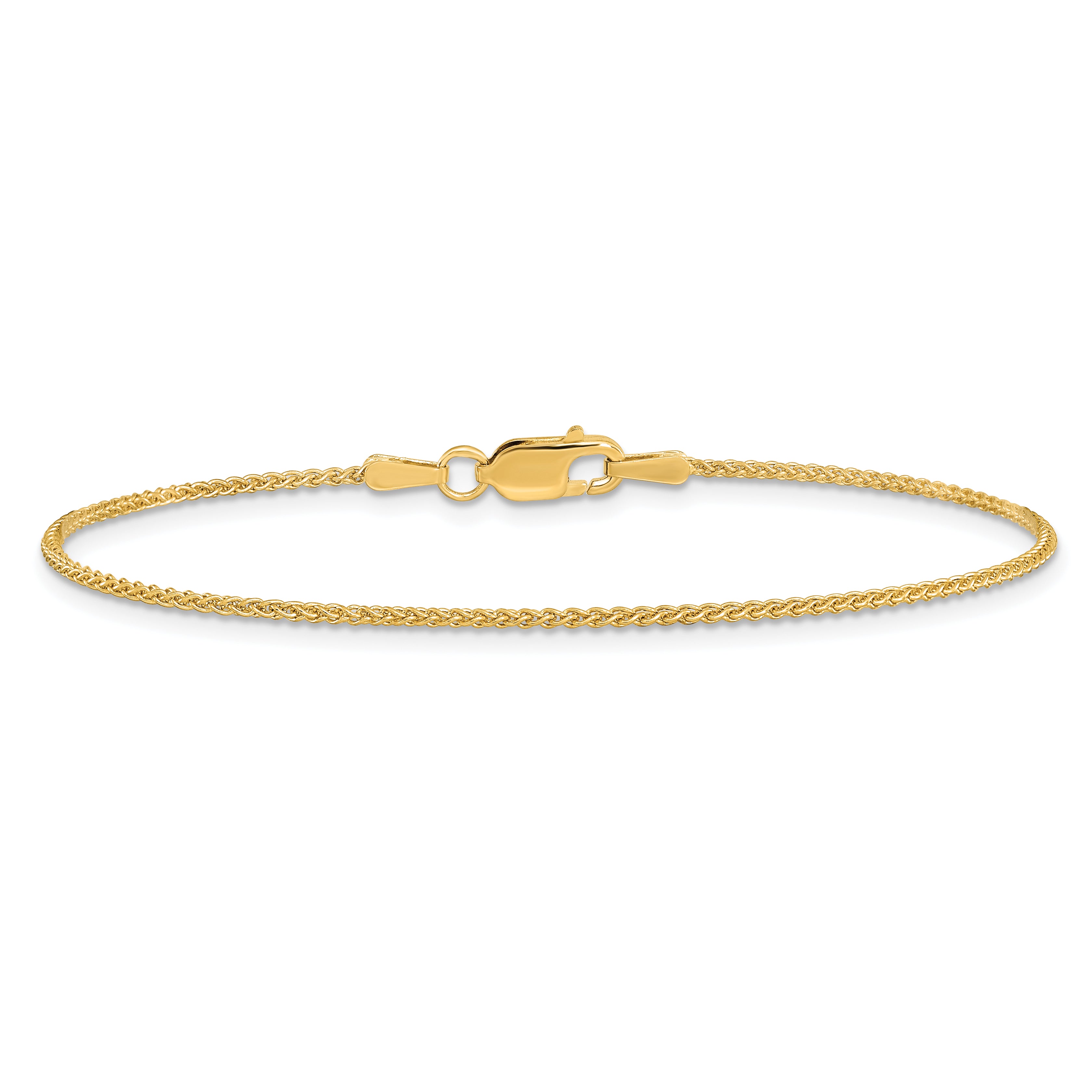 14k 1.25mm Spiga Chain Anklet