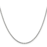 14k White Gold 2mm Round Open Link Cable Chain