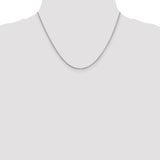 14k White Gold 2mm Round Open Link Cable Chain