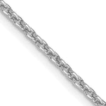 14k White Gold 2mm Round Open Link Cable Chain