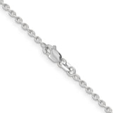 14k White Gold 2mm Round Open Link Cable Chain