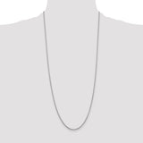 14k White Gold 2mm Round Open Link Cable Chain