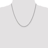 14k White Gold 2.4mm Round Open Link Cable Chain