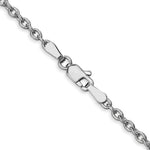 14k White Gold 2.4mm Round Open Link Cable Chain