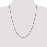 14k White Gold 2.4mm Round Open Link Cable Chain