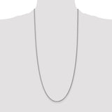 14k White Gold 2.4mm Round Open Link Cable Chain