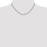 14k White Gold 3.2mm Round Open Link Cable Chain