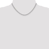 14k White Gold 3.2mm Round Open Link Cable Chain