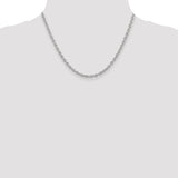 14k White Gold 3.2mm Round Open Link Cable Chain