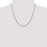 14k White Gold 3.2mm Round Open Link Cable Chain