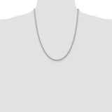 14k White Gold 3.2mm Round Open Link Cable Chain