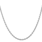 14k White Gold 3.2mm Round Open Link Cable Chain