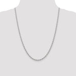 14k White Gold 3.2mm Round Open Link Cable Chain