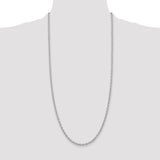 14k White Gold 3.2mm Round Open Link Cable Chain