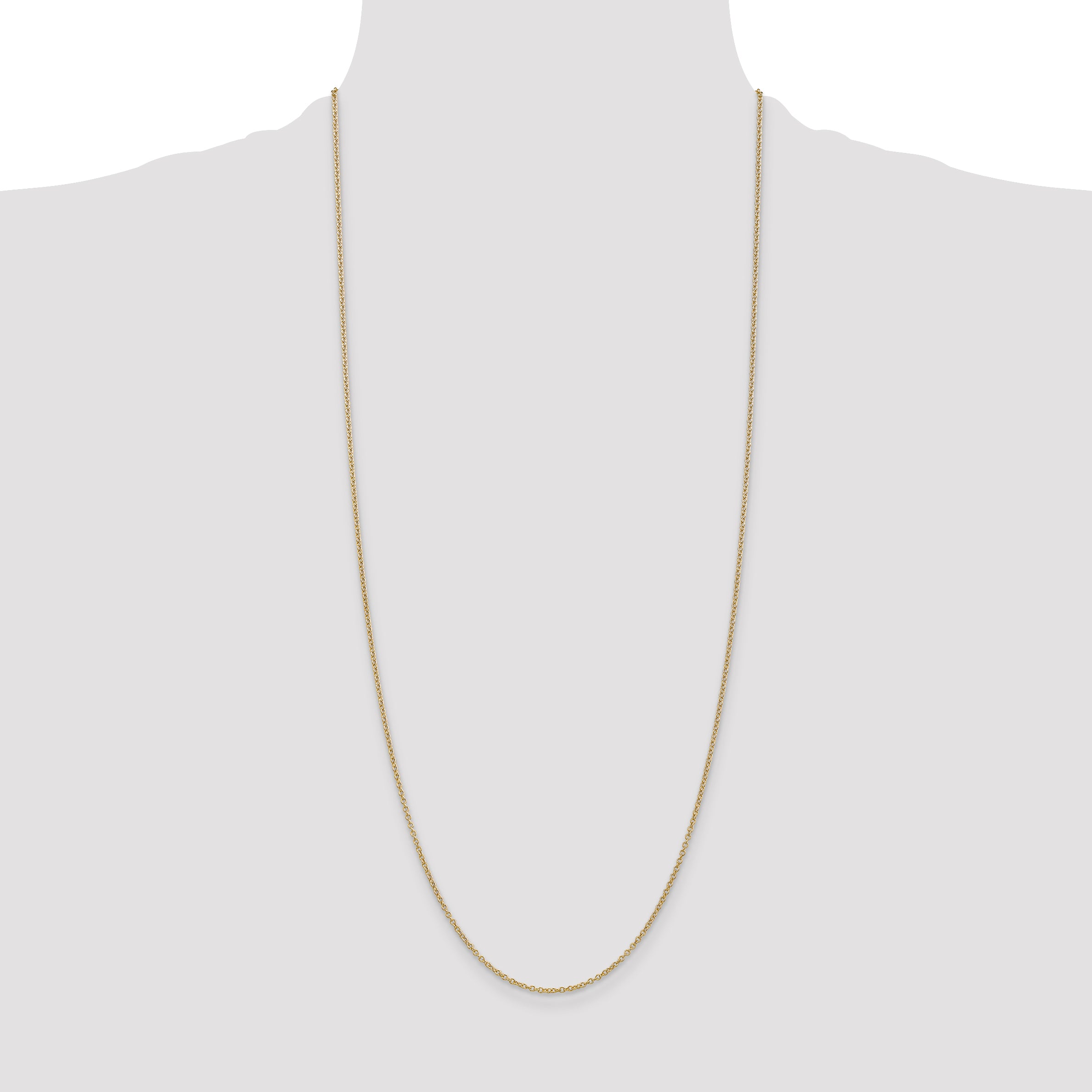 14k 1.4mm Round Open Wide Link Cable Chain