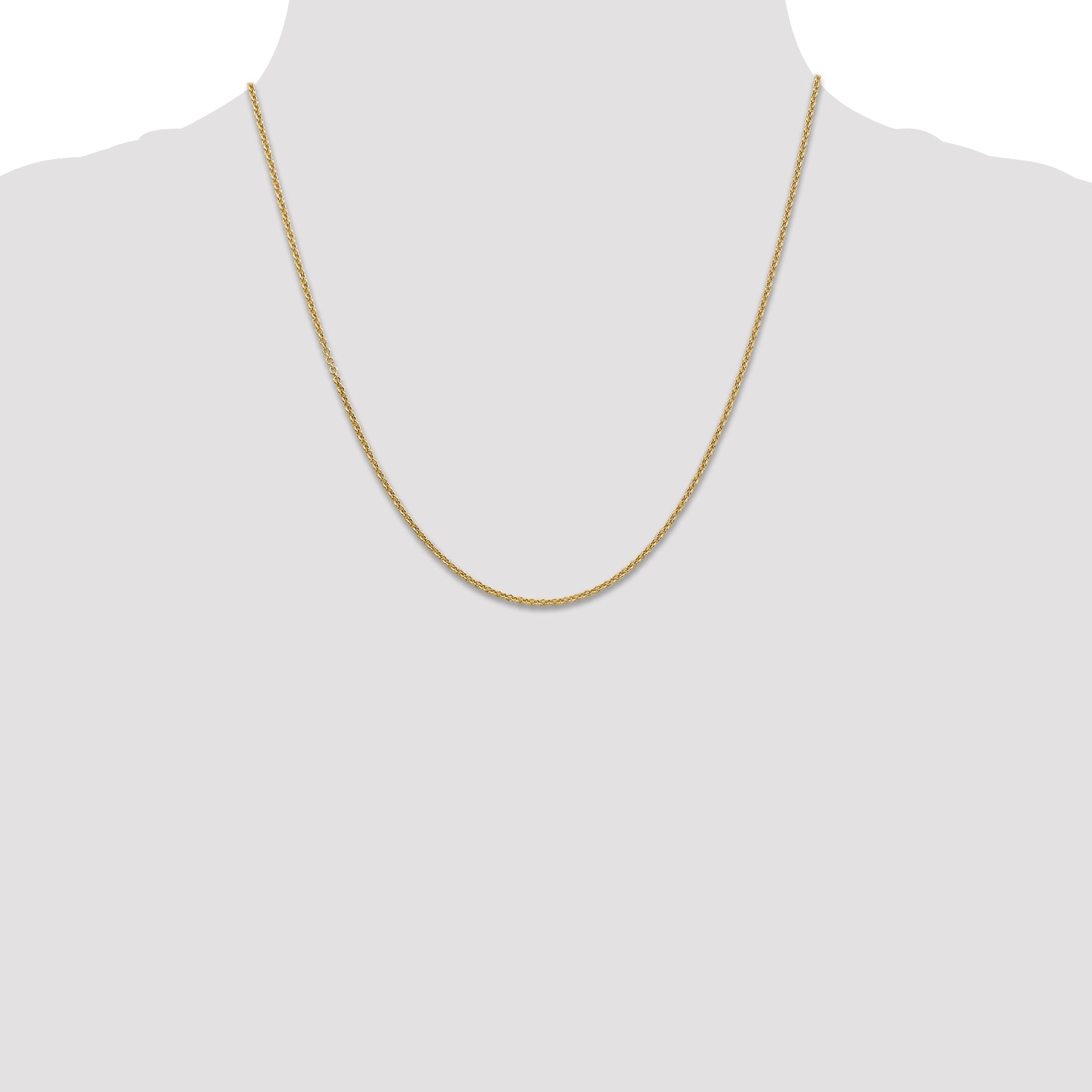 14k 1.6mm Round Open Link Cable Chain